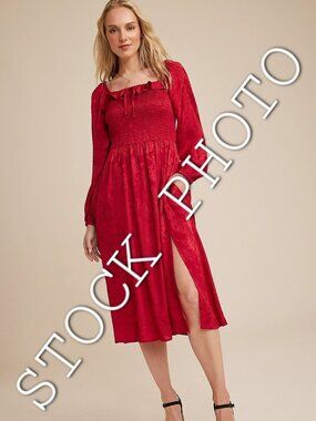 NWT Women's Maurices Red Floral Jacquard Dress - Size 1X